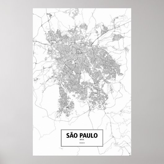Sao Paulo, Brazilië (zwart op wit) Poster (Voorkant)