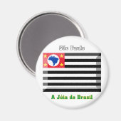 São Paulo Flag Gem Magneet (Voorkant / Achterkant)