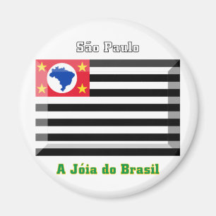 São Paulo Flag Gem Magneet