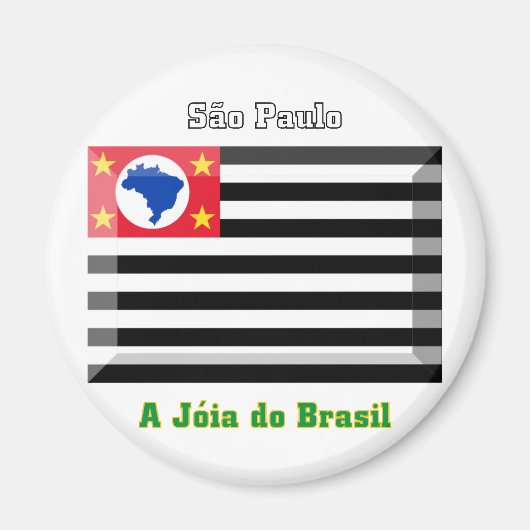 São Paulo Flag Gem Magneet (Voorkant)