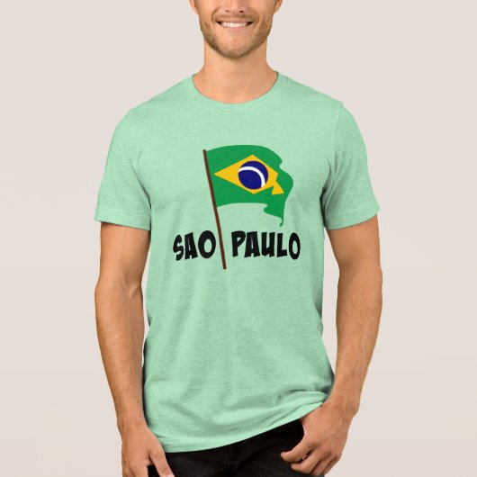 Sao Paulo, Flag of Brazil, Tri-Blend Shirt (Voorkant)