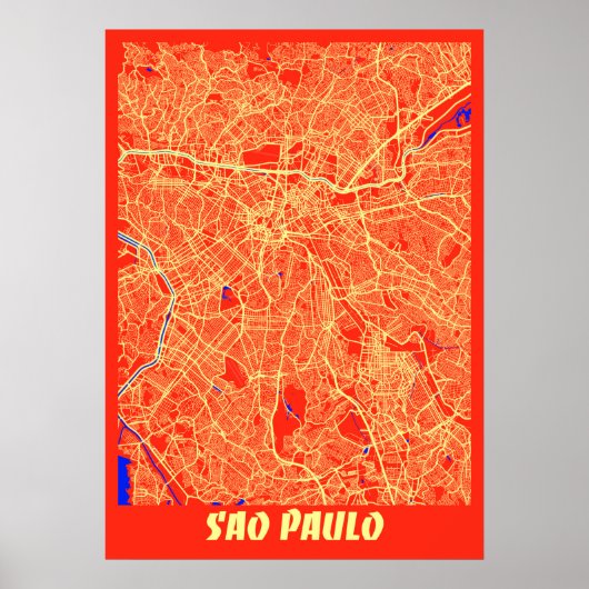 Sao Paulo - paradepaardje Retro Poster (Voorkant)