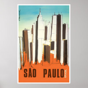 Sao Paulo Poster Brazilië Stad Print Reis Kunst