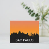 Sao Paulo silhouette, zomerzonsondertoon Briefkaart (Staand voorkant)