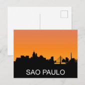 Sao Paulo silhouette, zomerzonsondertoon Briefkaart (Voorkant / Achterkant)
