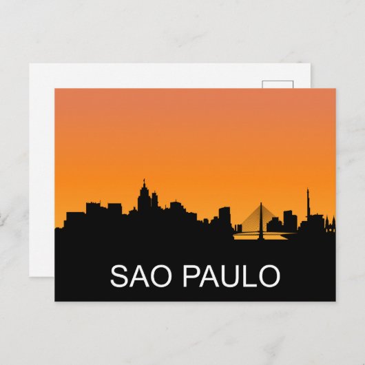 Sao Paulo silhouette, zomerzonsondertoon Briefkaart (Voorkant / Achterkant)