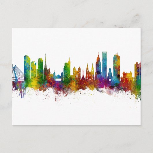 São Paulo Skyline Brazilië Briefkaart (Voorkant)