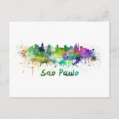 Sao Paulo skyline in watercolor Briefkaart (Voorkant)