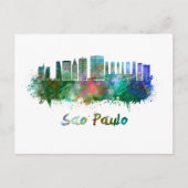 Sao Paulo skyline in watercolor Briefkaart (Voorkant)