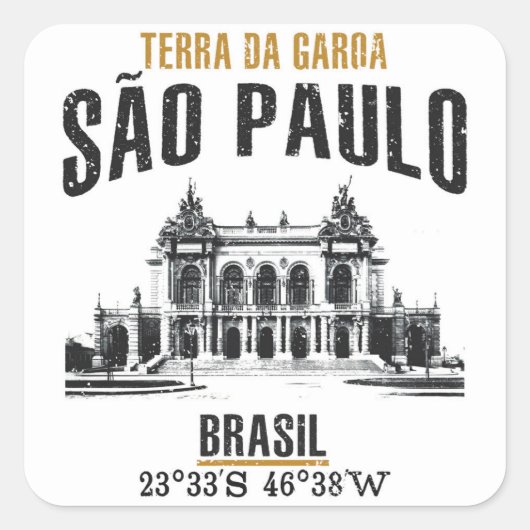 São Paulo Vierkante Sticker (Voorkant)