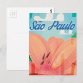 São Paulo Vintage Reisposter Briefkaart (Voorkant / Achterkant)