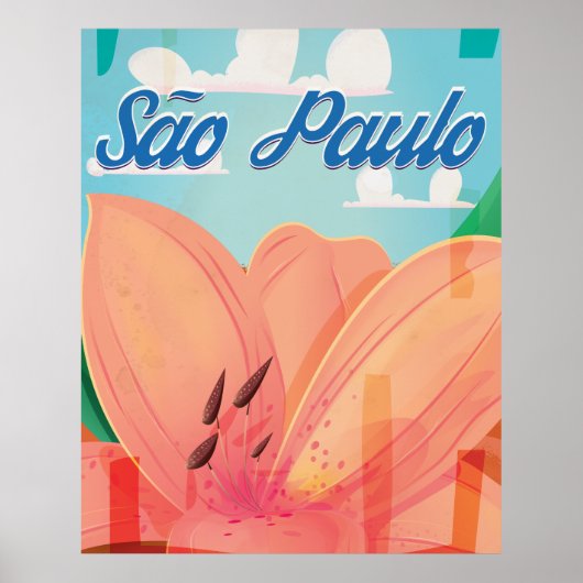 São Paulo Vintage Travel Poster (Voorkant)