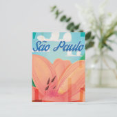 São Paulo Vintage Travel Poster Briefkaart (Staand voorkant)