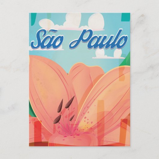 São Paulo Vintage Travel Poster Briefkaart (Voorkant)