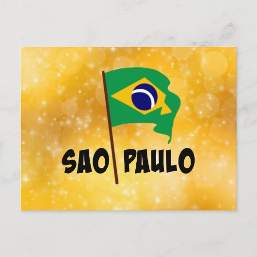 Sao Paulo, vlag van Brazilië Briefkaart (Voorkant)