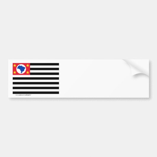 São Paulo, vlag van Brazilië Bumpersticker (Voorkant)