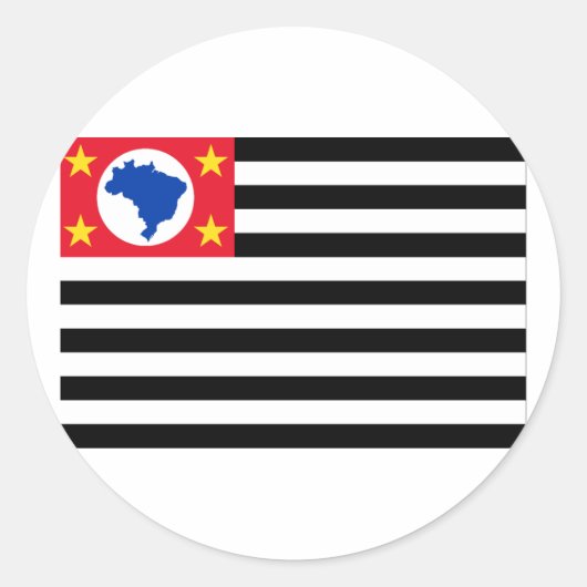 São Paulo, vlag van Brazilië Ronde Sticker (Voorkant)