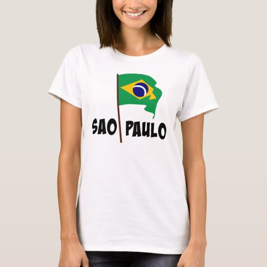 Sao Paulo, Vlag van Brazilië T-shirt (Voorkant)