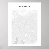 Sao Paulo White City Map Poster (Voorkant)