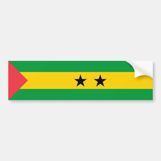 Sao Tome and Principe Flag Bumpersticker (Voorkant)