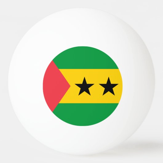Sao Tome and Principe Flag Pingpongbal (Voorkant)