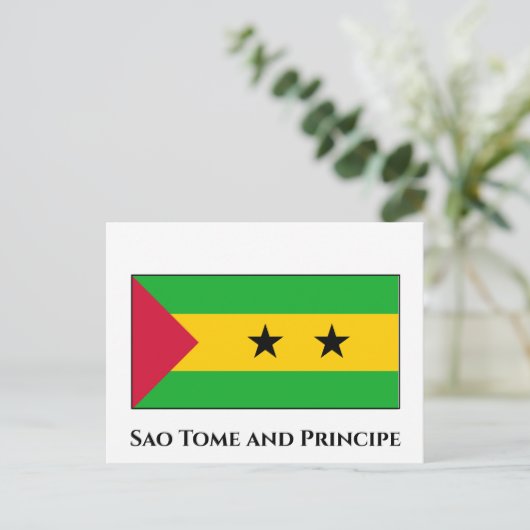 Sao Tomé en Principe Flag Briefkaart (Staand voorkant)