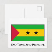 Sao Tomé en Principe Flag Briefkaart (Voorkant / Achterkant)