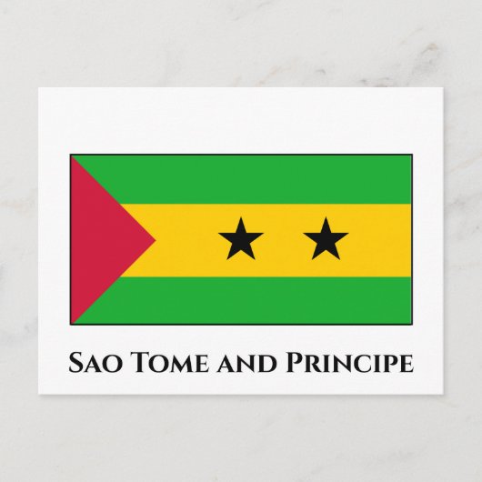 Sao Tomé en Principe Flag Briefkaart (Voorkant)