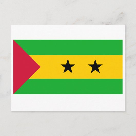 Sao Tomé en Principe Flag Briefkaart (Voorkant)