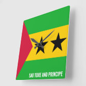 Sao Tomé en Principe Flag Dazzling Patriotic Vierkante Klok (Hoek)