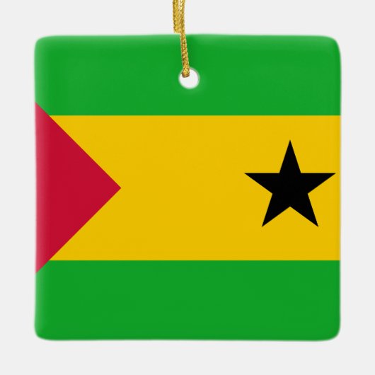 Sao Tomé en Principe Flag Keramisch Ornament (Voorkant)