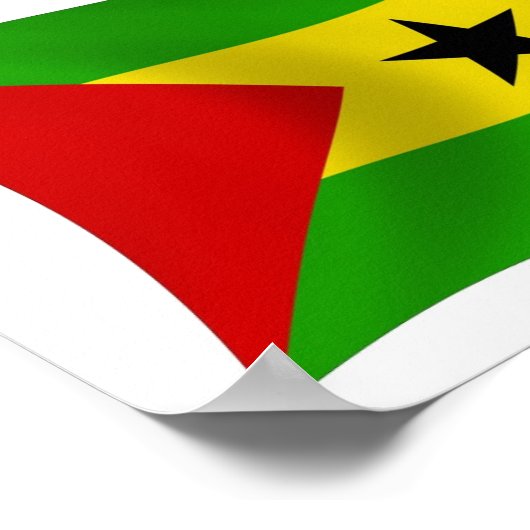 Sao Tomé en Principe Flag Poster Print (Hoek)