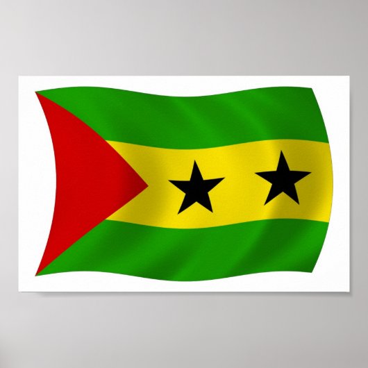 Sao Tomé en Principe Flag Poster Print (Voorkant)