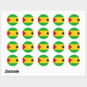 Sao Tomé en Principe Flag Ronde Sticker (Vel)