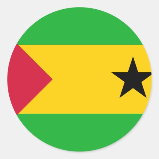 Sao Tomé en Principe Flag Ronde Sticker (Voorkant)