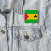 Sao Tomé en Principe Flag Vierkante Button 5,1 Cm (In situ)