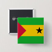 Sao Tomé en Principe Flag Vierkante Button 5,1 Cm (Voorkant /achterkant)