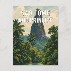 Sao Tome en Principe Illustratie Reis Kunst Briefkaart