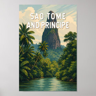 Sao Tome en Principe Illustratie Reis Kunst Poster