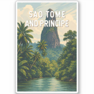 Sao Tome en Principe Illustratie Reis Kunst Sticker