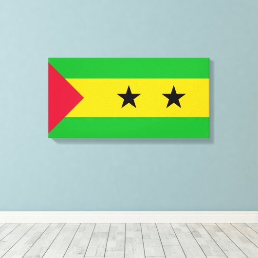 Sao Tomé en Principe (Sao Tomé en Principe) Vlag Canvas Afdruk (Insitu (Houten vloer))