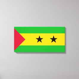 Sao Tomé en Principe (Sao Tomé en Principe) Vlag Canvas Afdruk