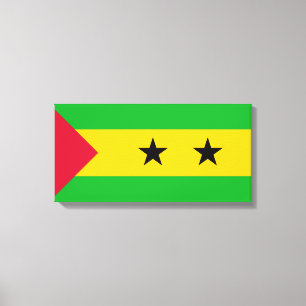 Sao Tomé en Principe (Sao Tomé en Principe) Vlag Canvas Afdruk