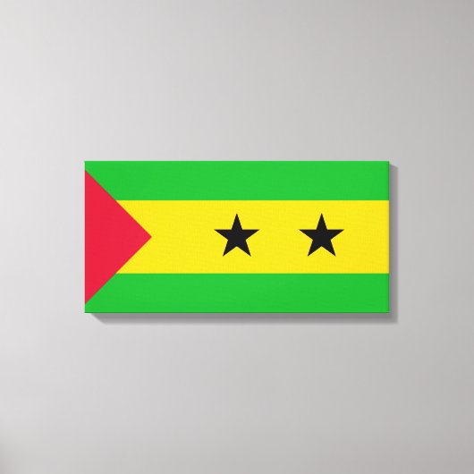 Sao Tomé en Principe (Sao Tomé en Principe) Vlag Canvas Afdruk (Voorkant)