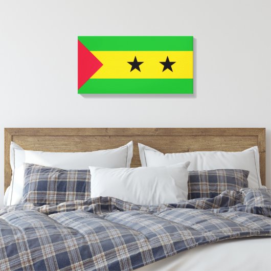 Sao Tomé en Principe (Sao Tomé en Principe) Vlag Canvas Afdruk (Insitu (Slaapkamer))