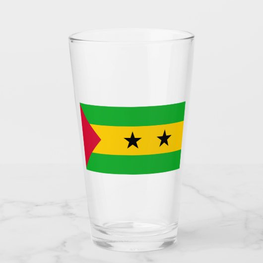 Sao Tomé en Principe (Sao Tomé en Principe) Vlag Glas (Voorkant)