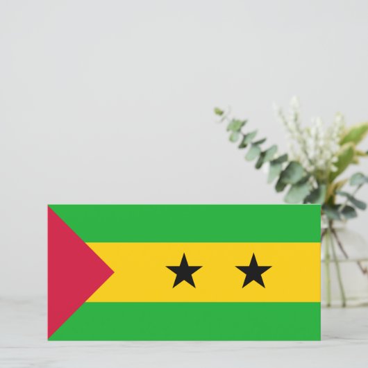 Sao Tomé en Principe (Sao Tomé en Principe) Vlag Kaart (Staand voorkant)