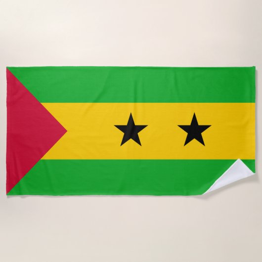 Sao Tomé en Principe (Sao Tomé en Principe) Vlag Strandlaken (Voorkant)