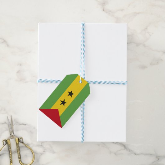 Sao Tomé en Principe vlag Cadeaulabel (Met Touw)