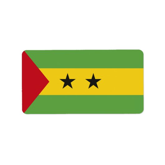 Sao Tomé en Principe vlag Etiket (Voorkant)